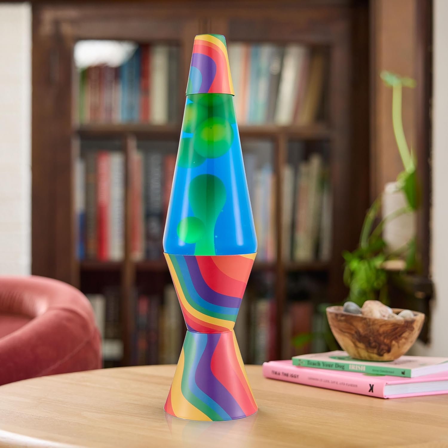 Lava The Original Lamp - 14.5 Warped Rainbow ?C Classic Liquid Motion Lamp - Yellow Wax and Blue Liquid - Item #2713 (Amazon Exclusive) - Image 4